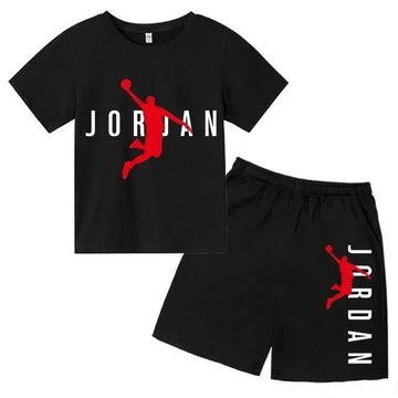 Kids Summer Outfit Set - Boys & Girls Sporty T-Shirt & Shorts (Ages 2-13)