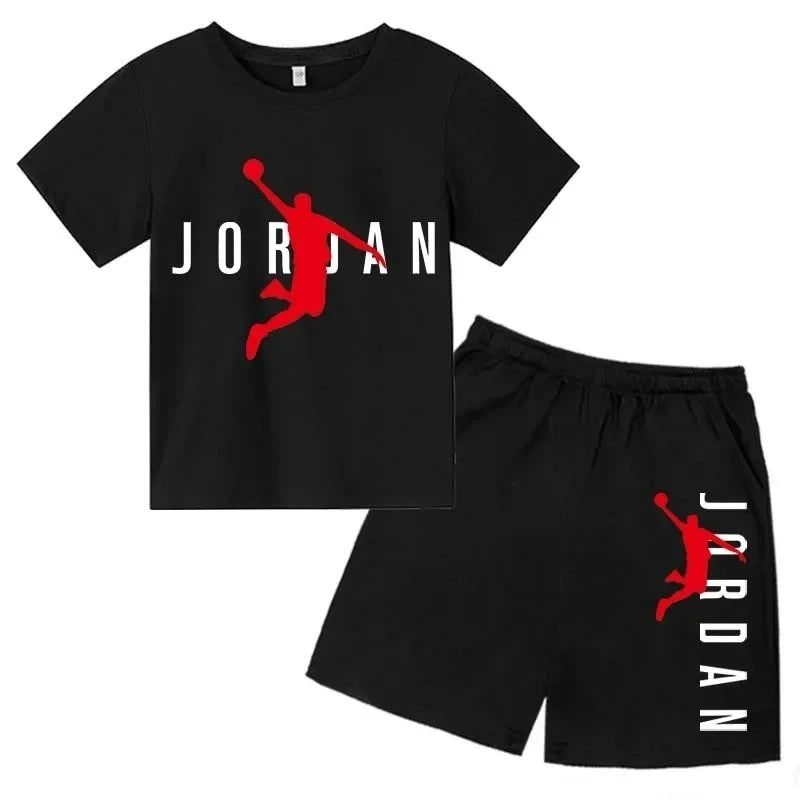 Kids Summer Outfit Set - Boys & Girls Sporty T-Shirt & Shorts (Ages 2-13)