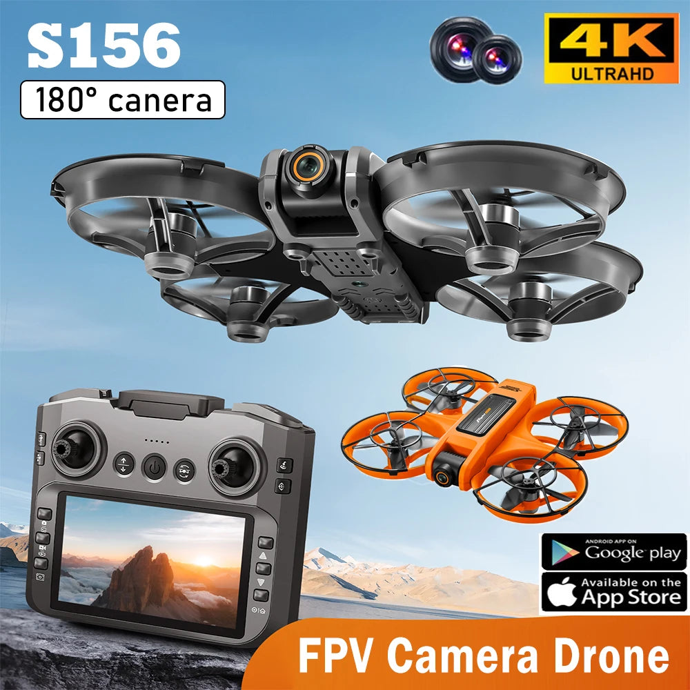 S156 Drone with 4K Camera & Optical Flow - 180° Adjustable Lens, Brushless Motors (180g)
