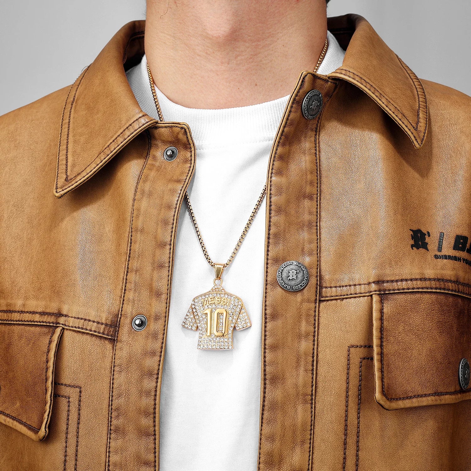 Football Star Pendant Necklace Stainless Steel