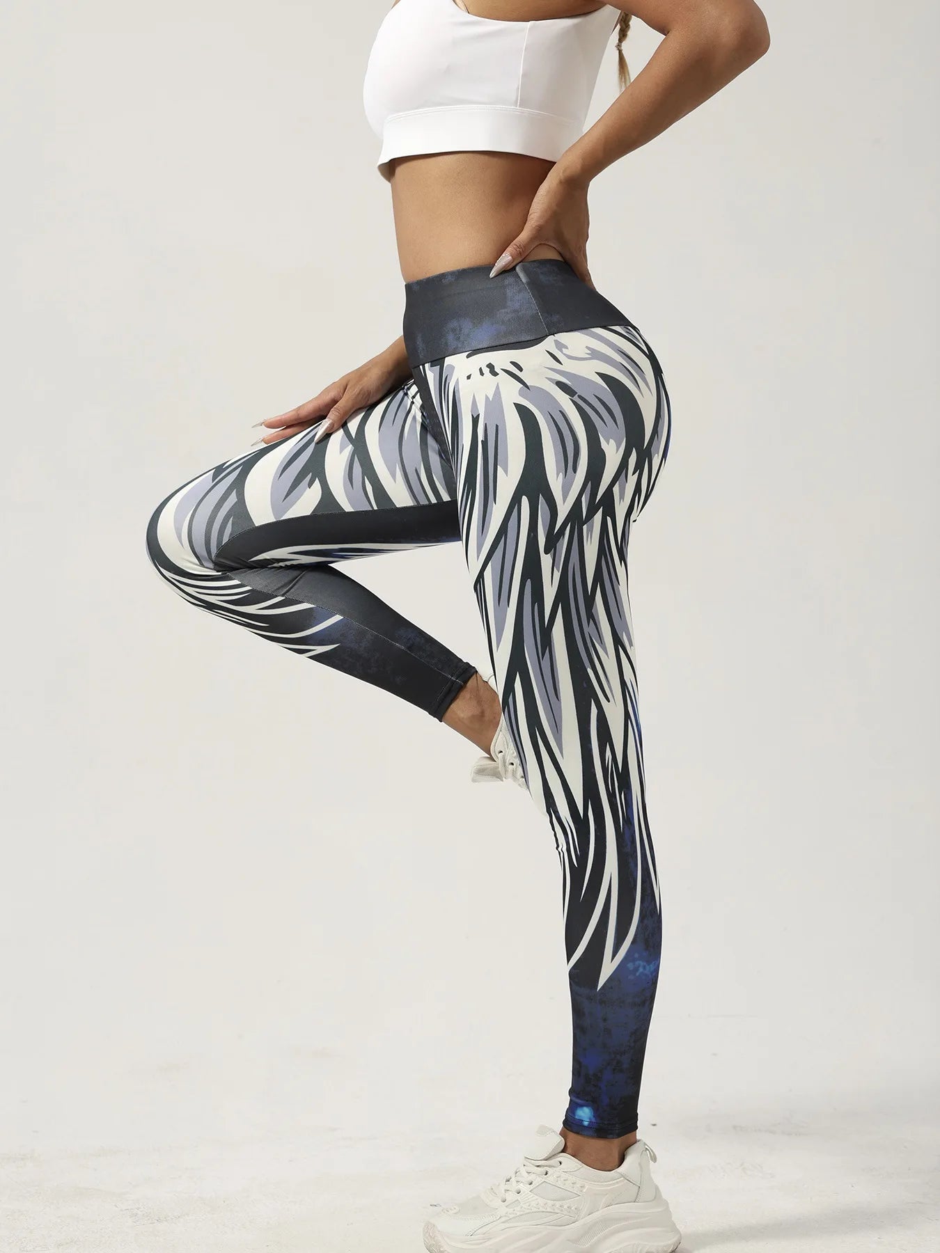 Women's Printed Yoga Leggings - High Waist Workout Pants (Gym Running Athletic Tights)