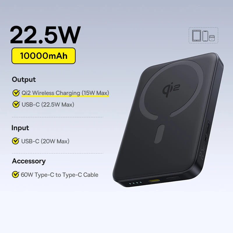 Baseus Qi2 10000mAh Magnetic Wireless Power Bank