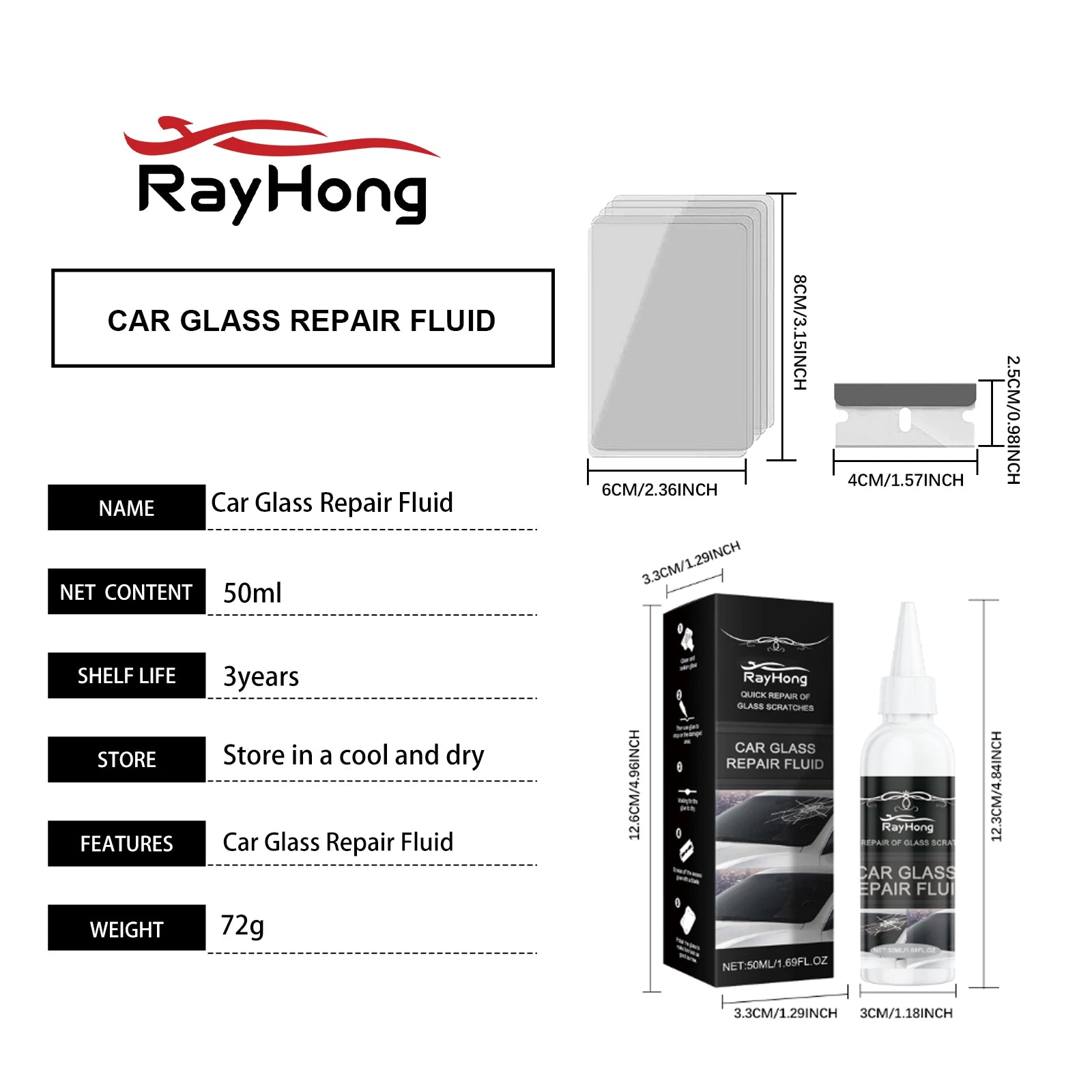 Car Windshield Repair Kit DIY Glue Quick Fix Car Glass Crack Repair Agent Chips Cracks Combined Repair for All Types of Glass