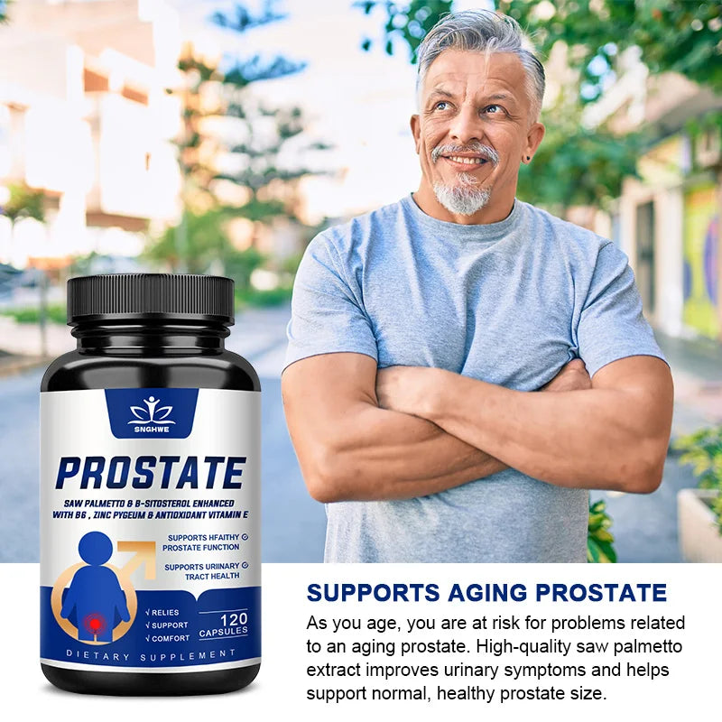 Prostate Saw Palmetto and Beta Sitosterol Supplement Men's Prostate Health Support Size Supports Urinary Relief Bladder Control