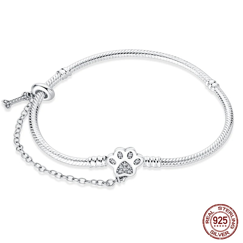 Silver Star Moon Clover Bracelet – DIY Charm Birthday Jewelry