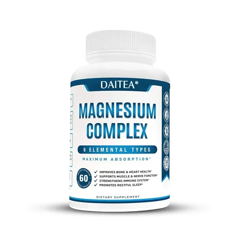 Magnesium 6-in-1 Complex - High Absorption Support for Muscles, Nerves, Heart & Bones