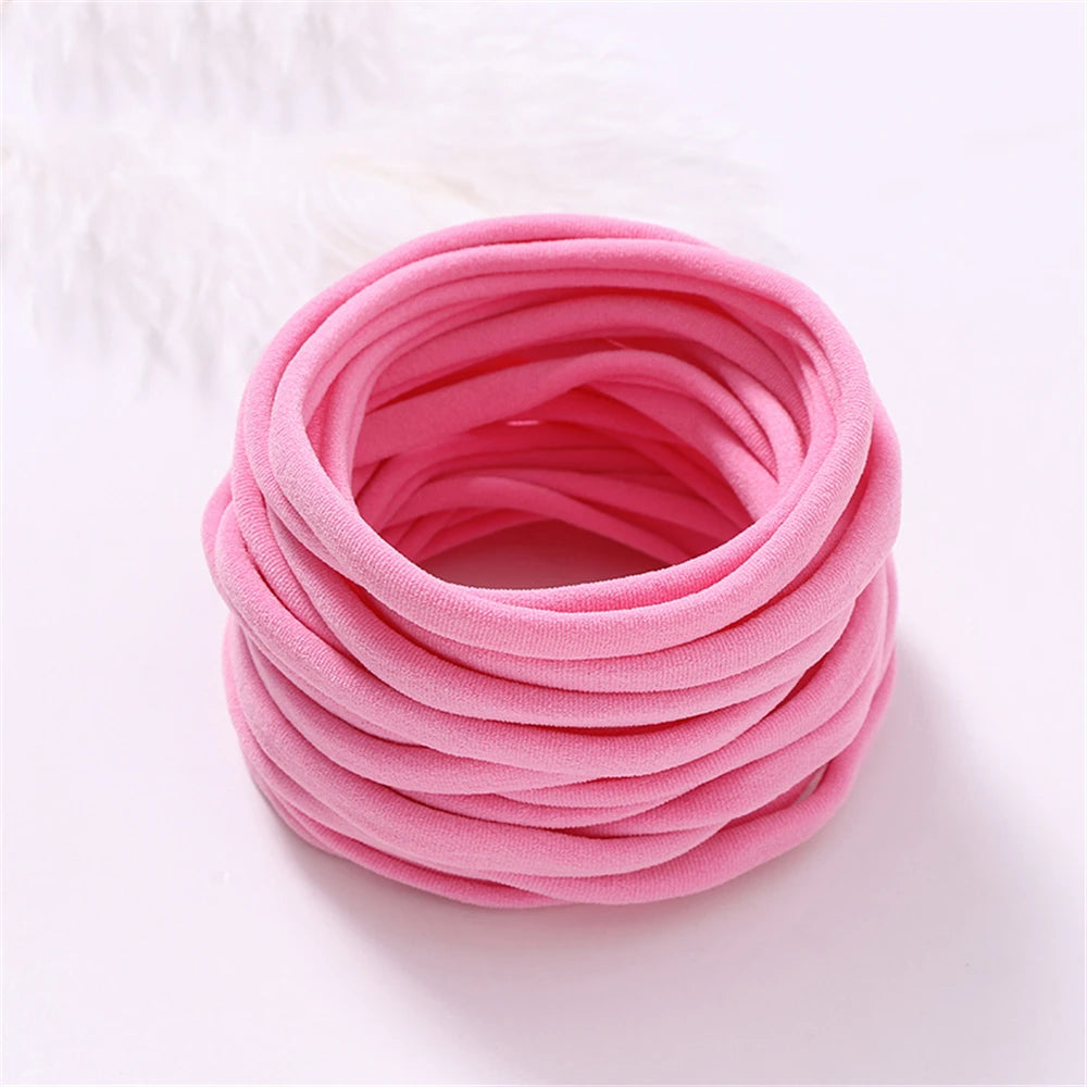 20PCS Baby Girl Soft Nylon Headbands Stretchy Traceless Hair Accessories