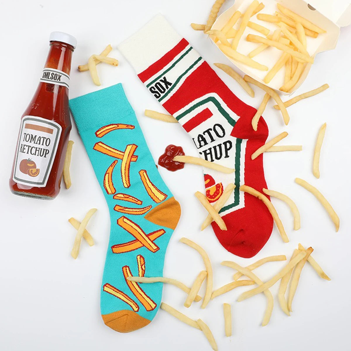 Funny Food Print Socks Unisex Casual Socks
