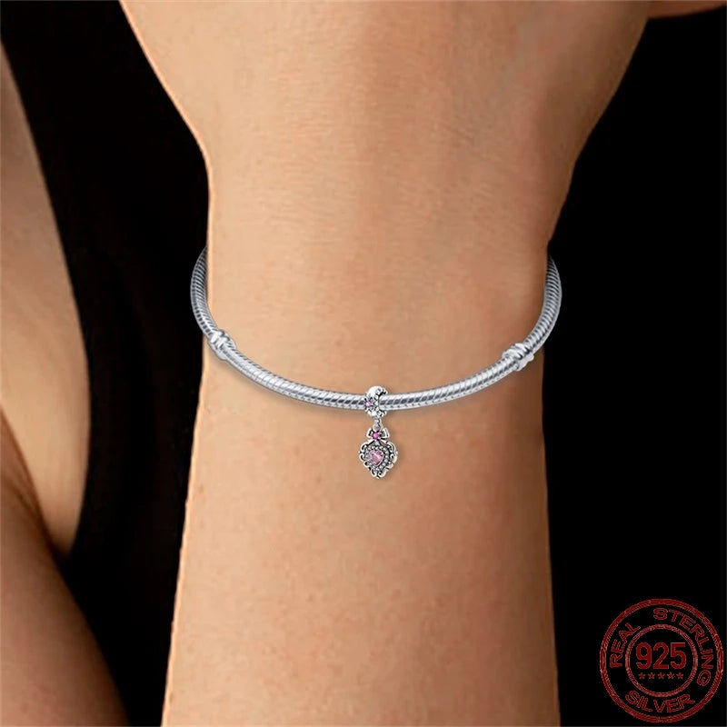 925 Sterling Silver Charm Bead with Zircon - Compatible Bracelet Charm