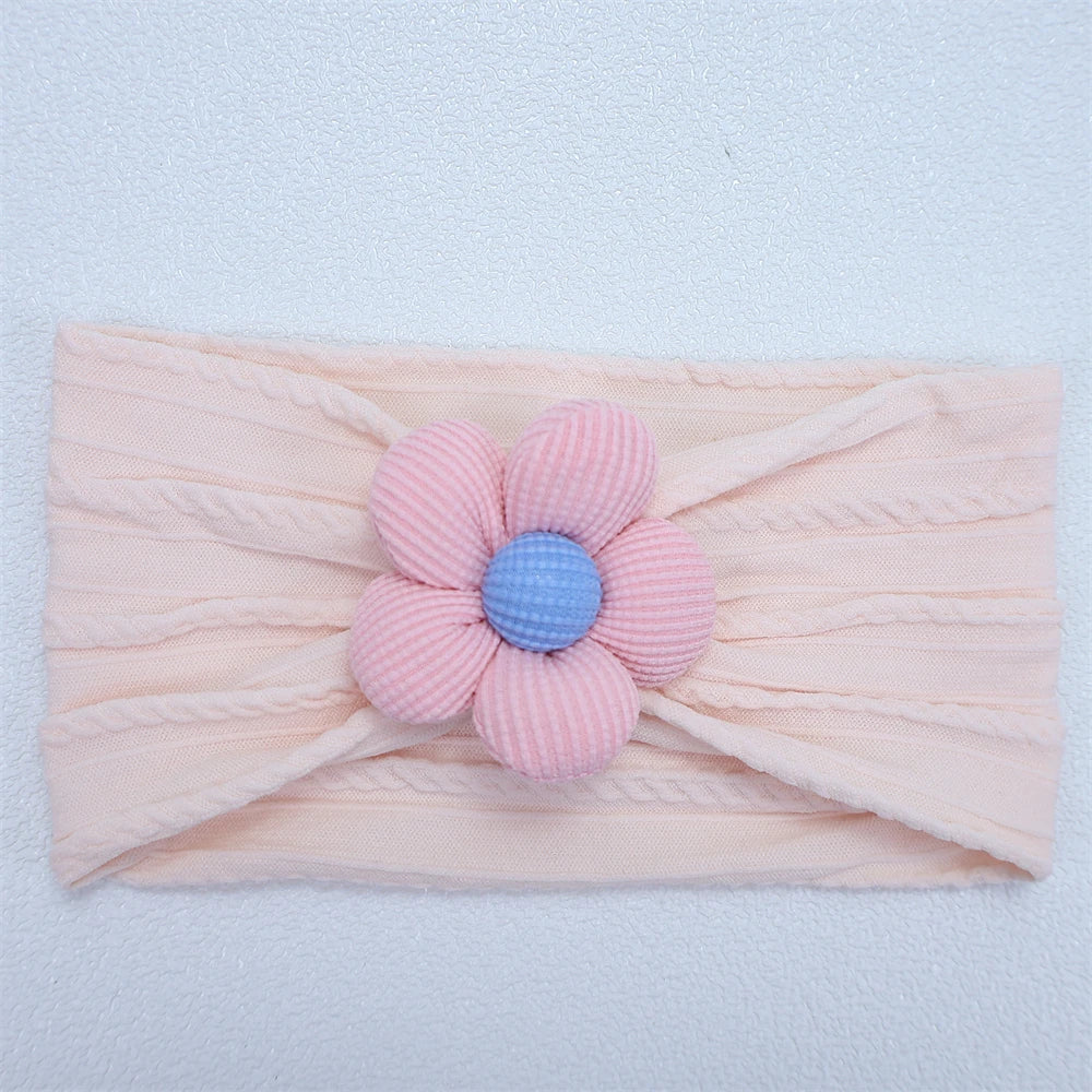 Flower Nylon Girl Hairband – Soft Elastic Baby Headband