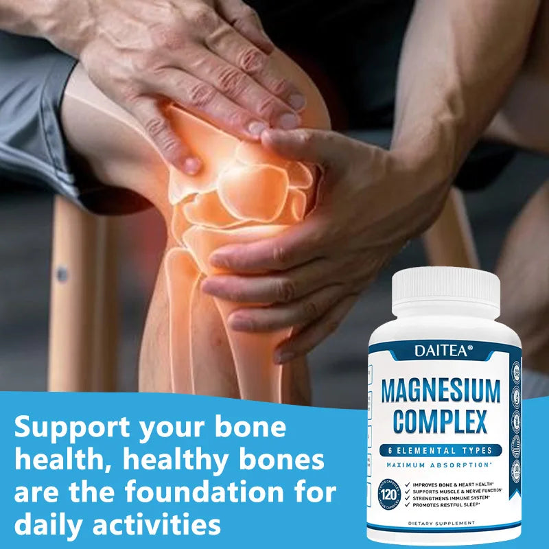 Magnesium 6-in-1 Complex - High Absorption Support for Muscles, Nerves, Heart & Bones