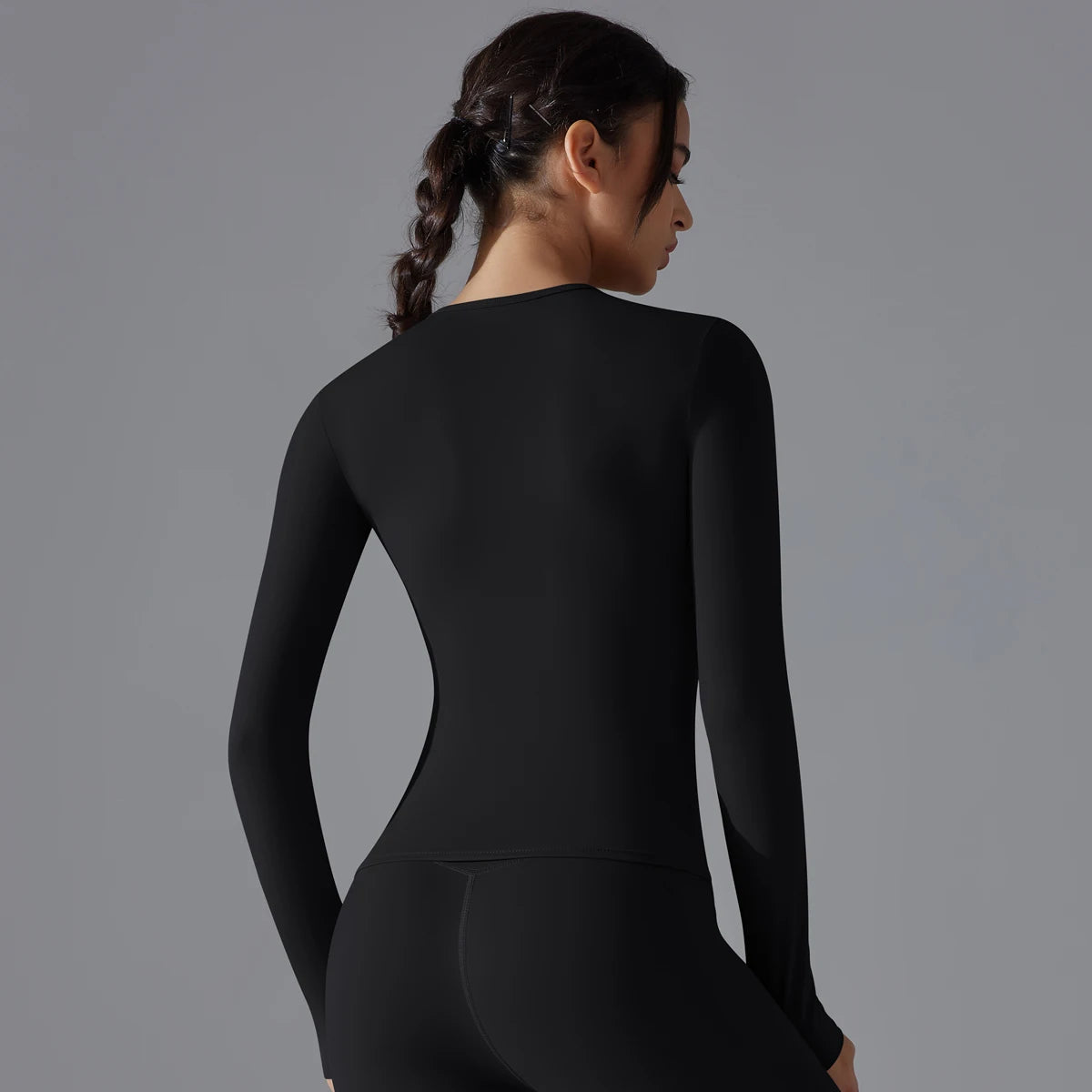 Women's Long Sleeve Yoga Shirt - Dry-Fit Workout Top for Gym, Running & Fitness