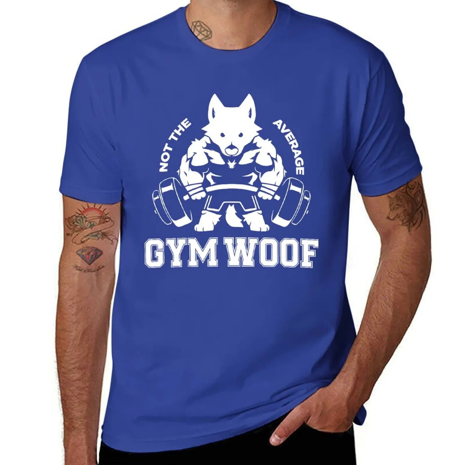 Men's "Gym Woof" Graphic Workout T-Shirt - Cotton Casual Tee
