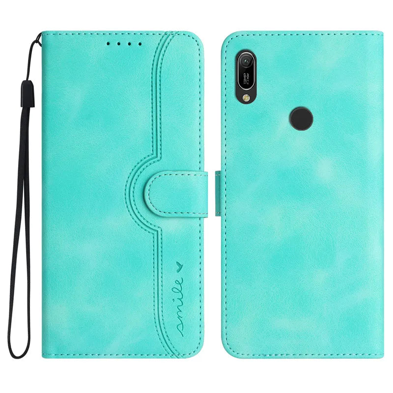 Huawei Wallet Case - Flip Leather Cover with Card Holder & Stand for P Smart, Y Series