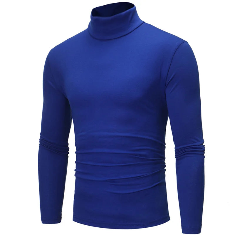 Men's Thermal Underwear Top - High Neck Slim Fit Long Sleeve Base Layer for Winter