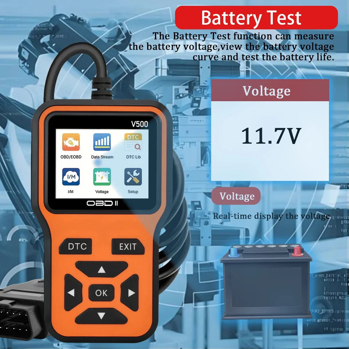 V500 OBD2 Scanner - Car Diagnostic Tool Code Reader