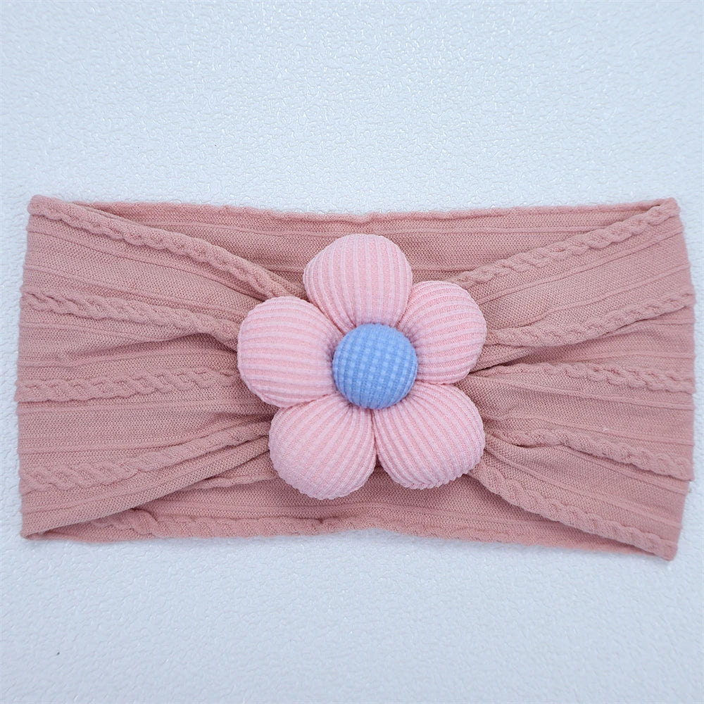 Flower Nylon Girl Hairband – Soft Elastic Baby Headband