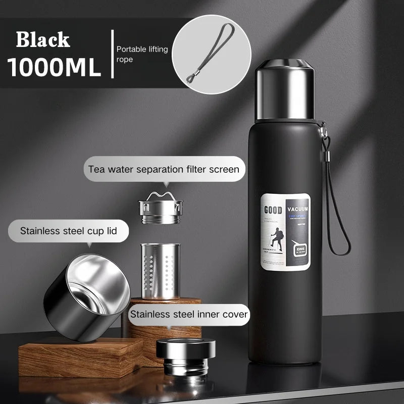 Large Insulated Thermos Tumbler - 600ml-2000ml Stainless Steel Water Bottle