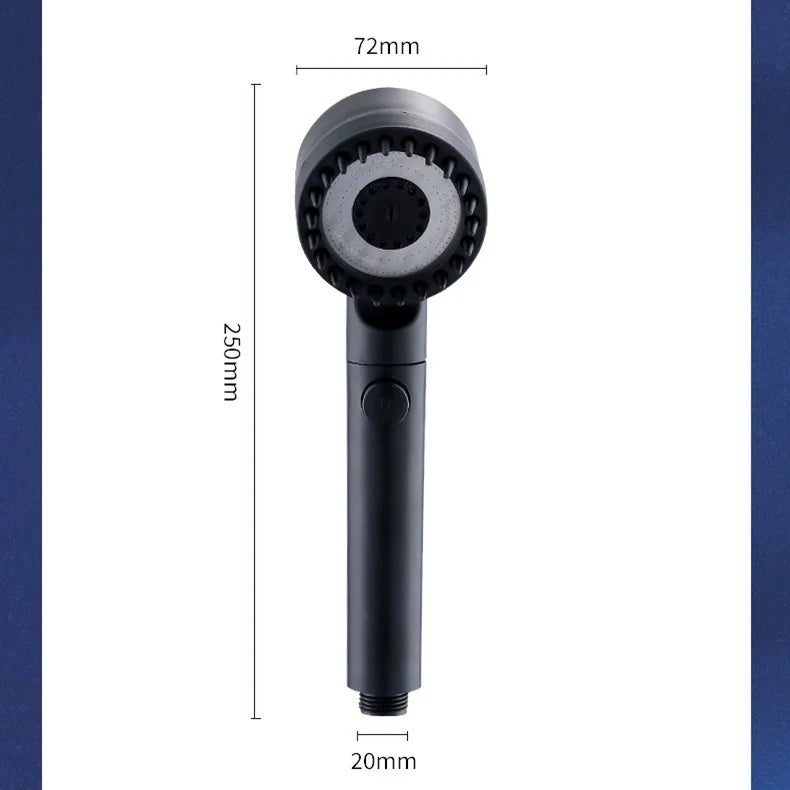 High Pressure Filter Shower Head - 3-Mode Adjustable Spray with Massage Brush & Rain Faucet