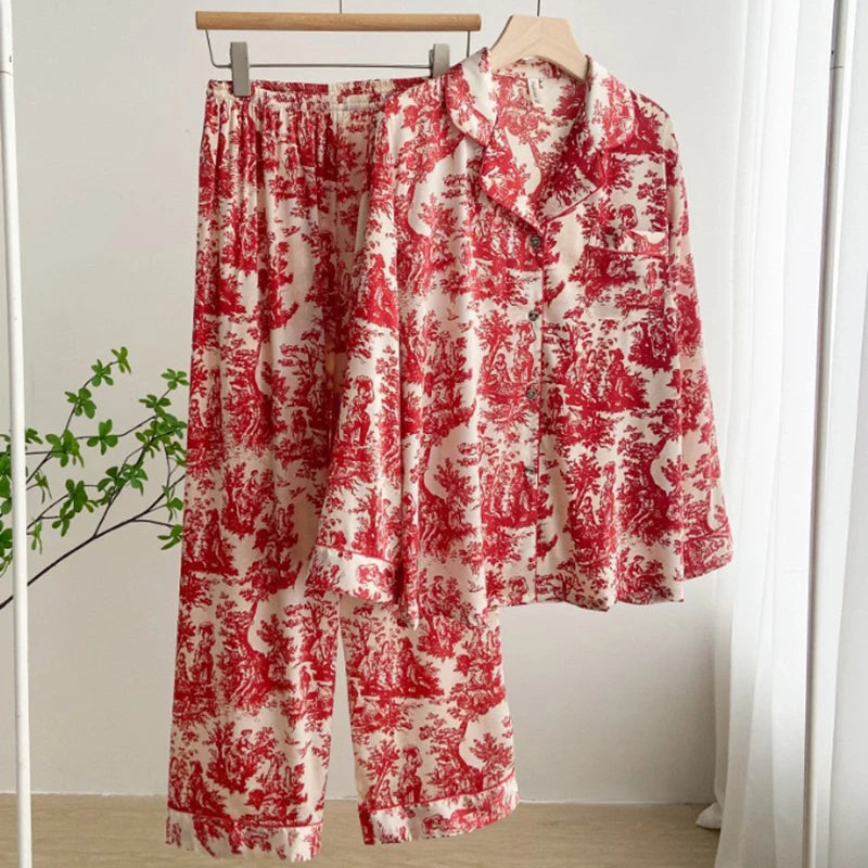 Pink Stripe Long Sleeve Pajama Set – Women’s Lounge Wear