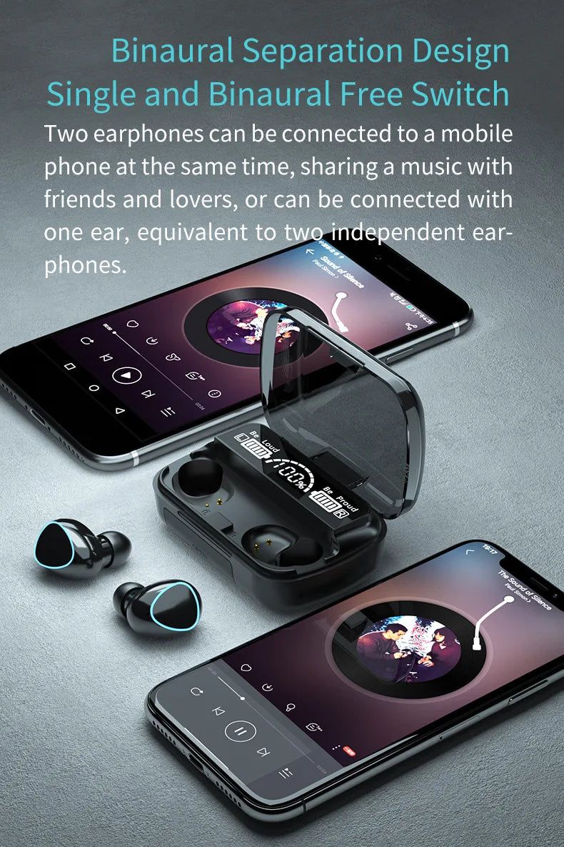 M10 Wireless Earbuds with Power Bank - Sports & Gaming Headphones