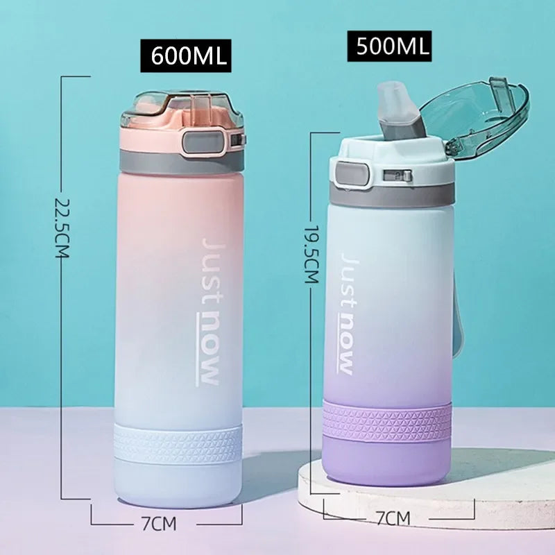 600ml Water Bottle with Straw - BPA-Free Portable Sports Bottle for Outdoor Activities