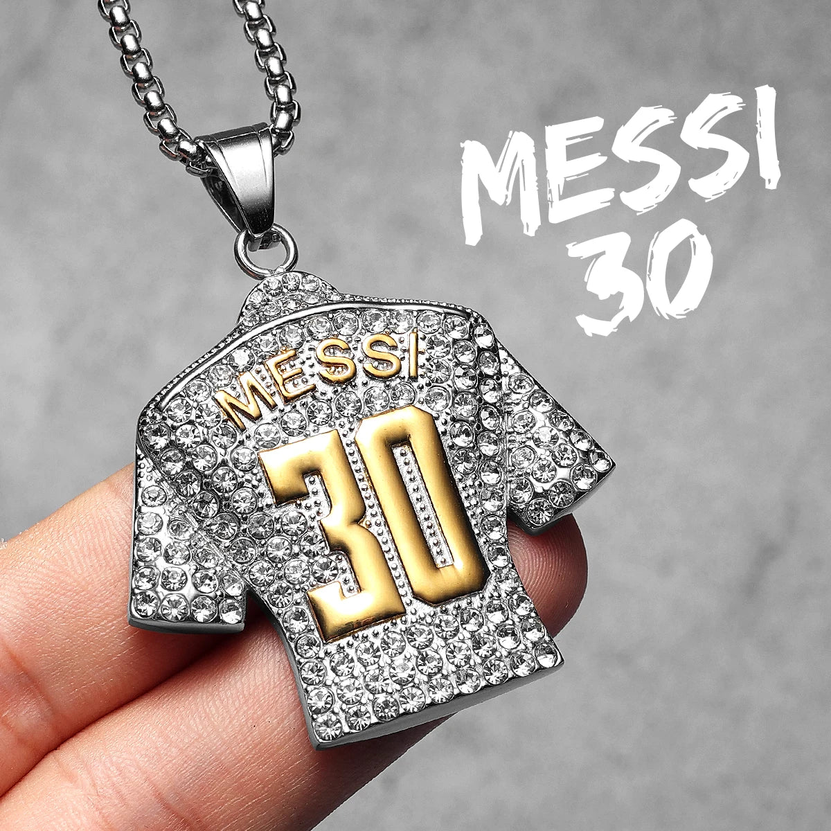 Football Star Pendant Necklace Stainless Steel