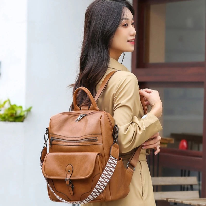 Women's Backpack Purse - PU Leather Fashion Anti-Theft Travel Bag