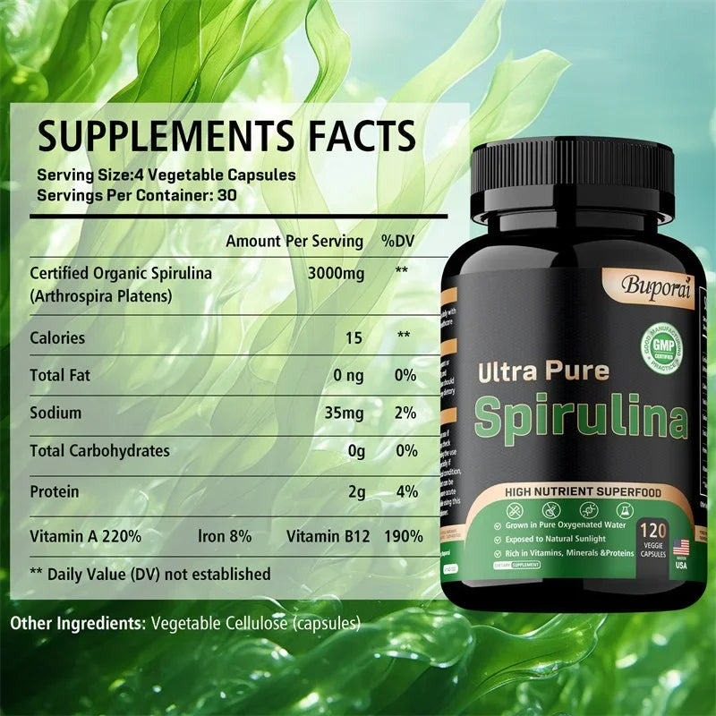 Organic Spirulina – Detox, Immune & Cardiovascular Health