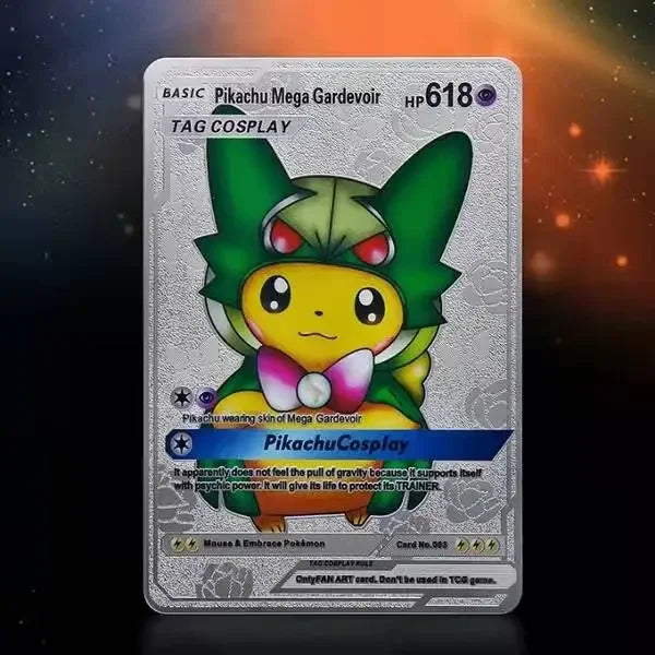 Spanish Pokemon Gold Metal Cards – Mewtwo, Pikachu GX & Charizard VMAX Set