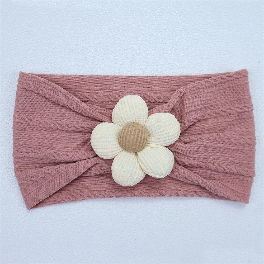 Flower Nylon Girl Hairband – Soft Elastic Baby Headband