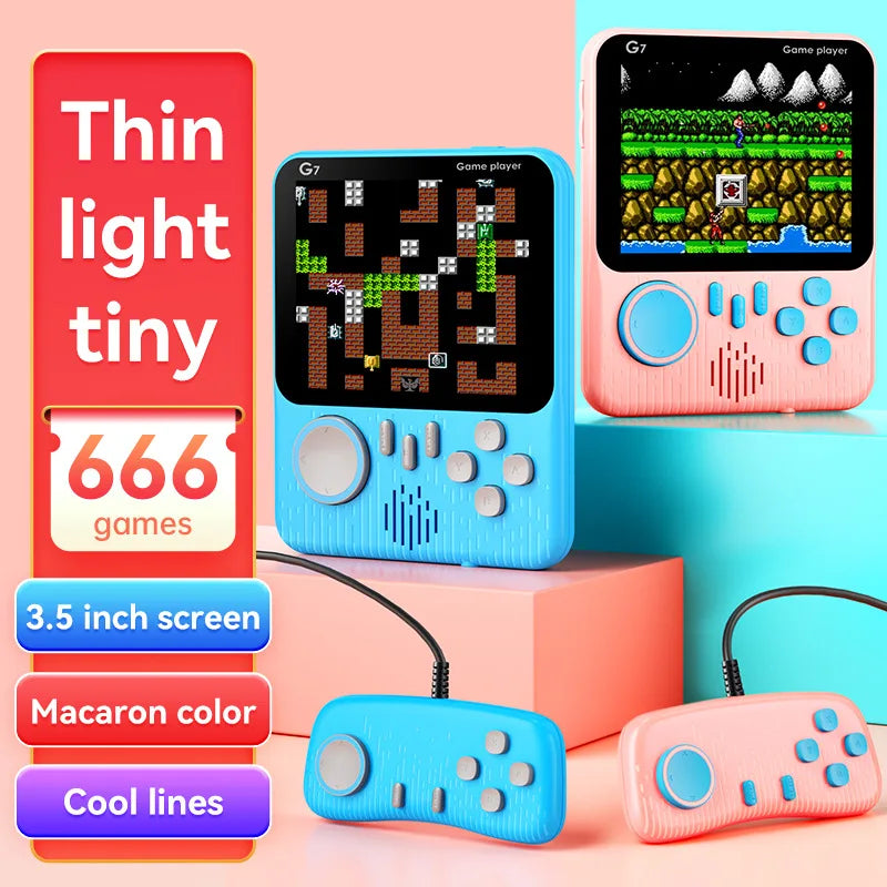 Handheld Game Console - 3.5" Screen with 666 Retro Classic Games & Joystick
