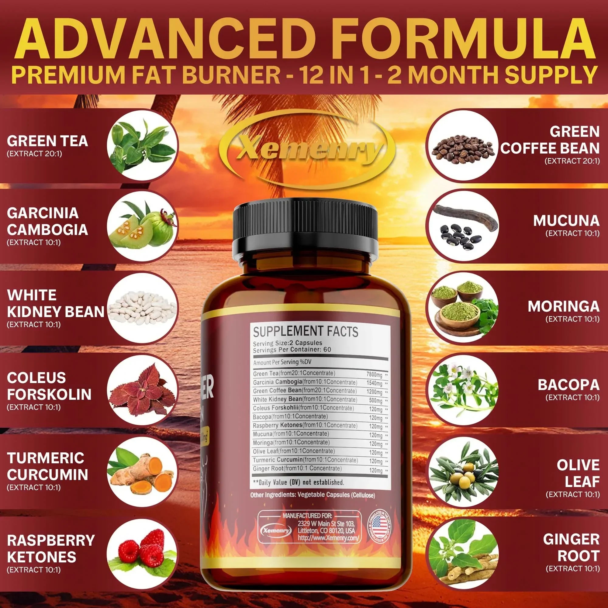 Green Tea Extract Capsules - Natural Fat Burner, Metabolism Booster & Antioxidant