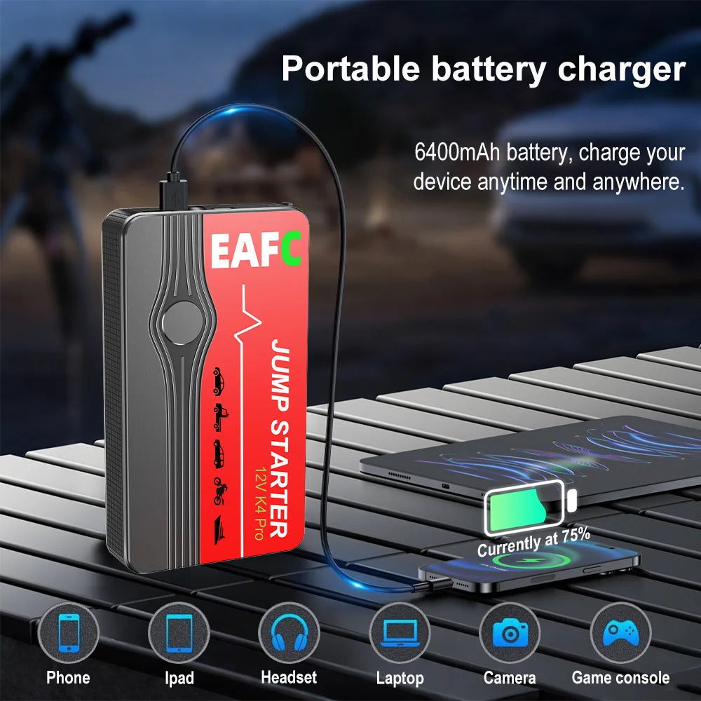 🚨 NEVER GET STRANDED AGAIN! 600A Jump Starter - Your Pocket-Sized Tow Truck 🔋