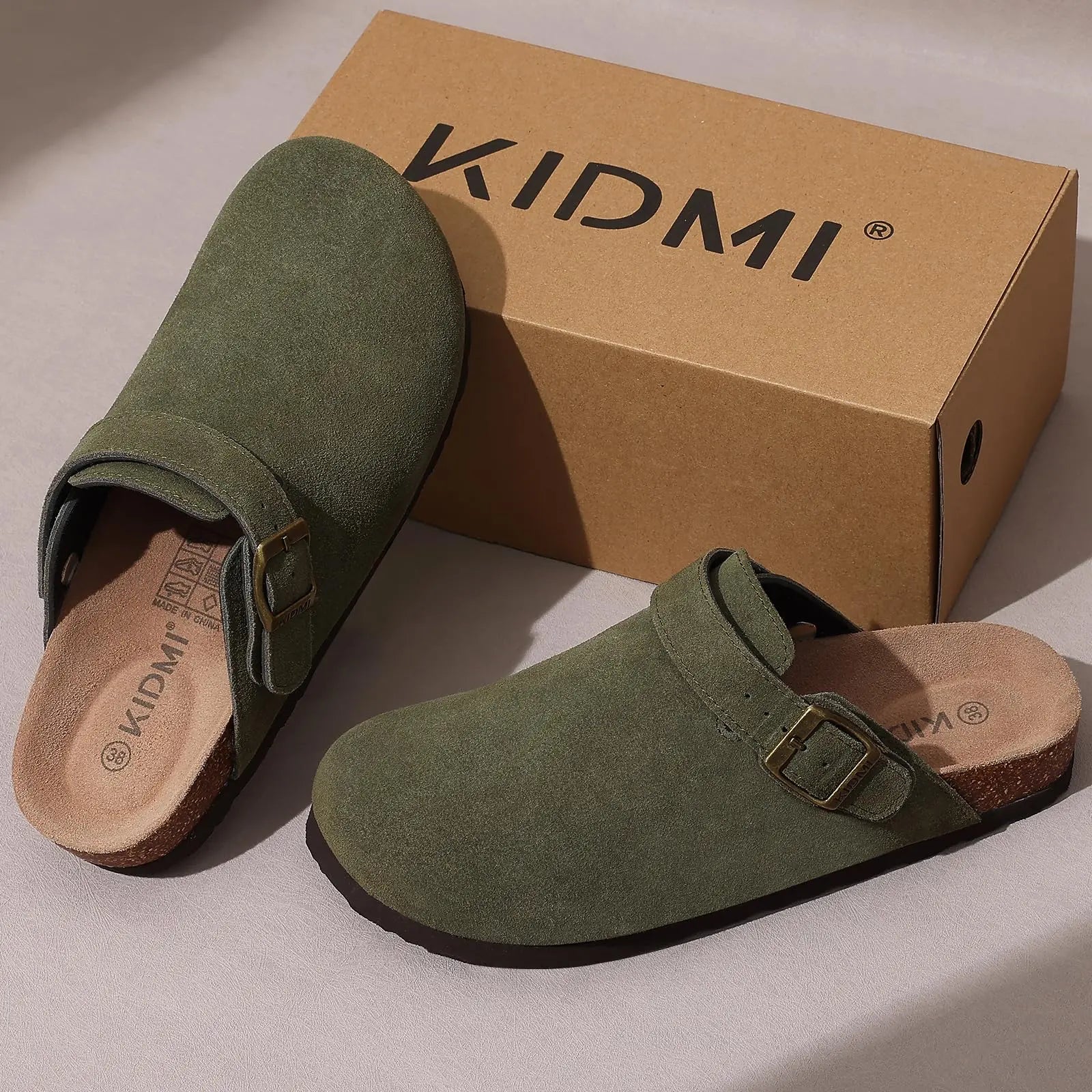 Asgard Women’s Leather Clogs – Soft Cork Mules with Adjustable Strap
