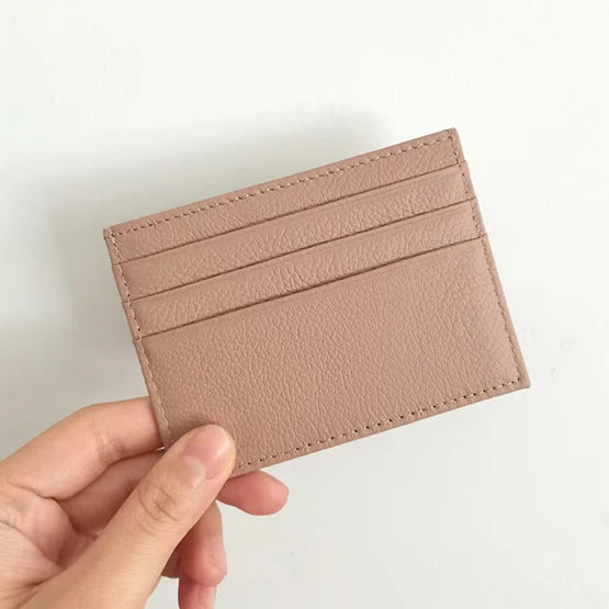 Custom Logo Leather Card Holder – Slim Wallet