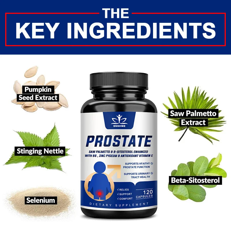 Saw Palmetto Prostate Support - Men's Health Supplement for Urinary & Bladder Control