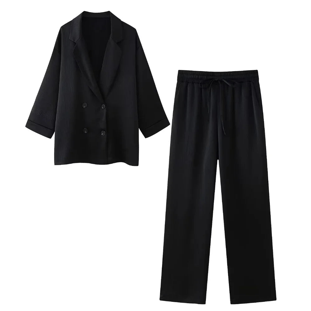 2026 Women’s Double-Breasted Suit Set – Spring/Summer