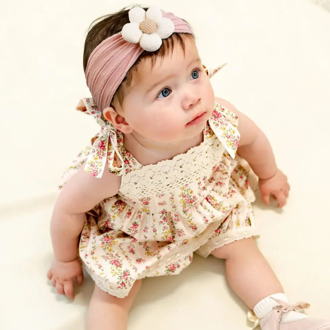 Flower Nylon Girl Hairband – Soft Elastic Baby Headband