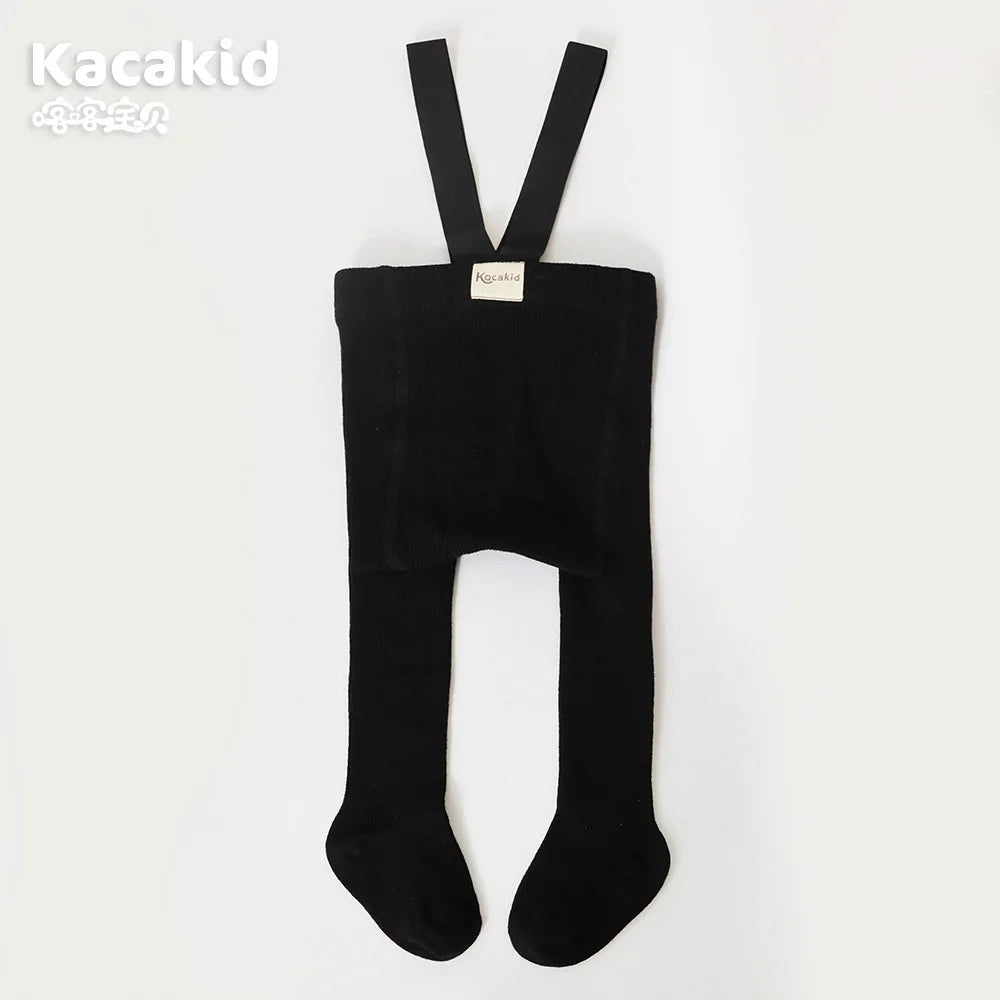 Christmas Baby Knit Suspender Tights 0-24M Infant Toddler High Waist Leggings
