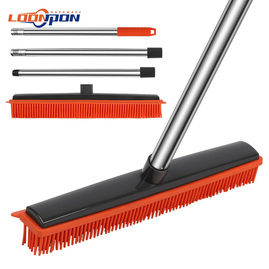 Push Silicone Rubber Broom – Scratch-Free Pet Hair & Floor Cleaner