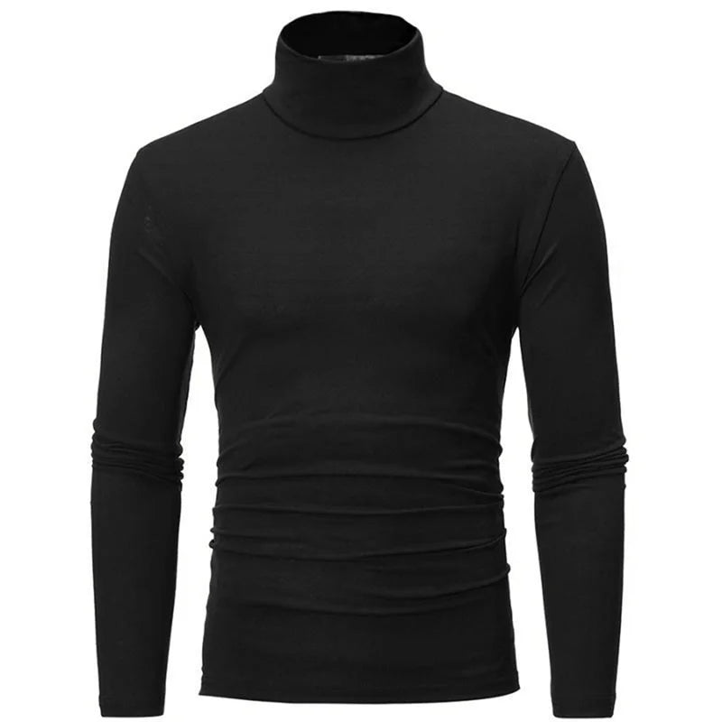 Men's Thermal Underwear Top - High Neck Slim Fit Long Sleeve Base Layer for Winter