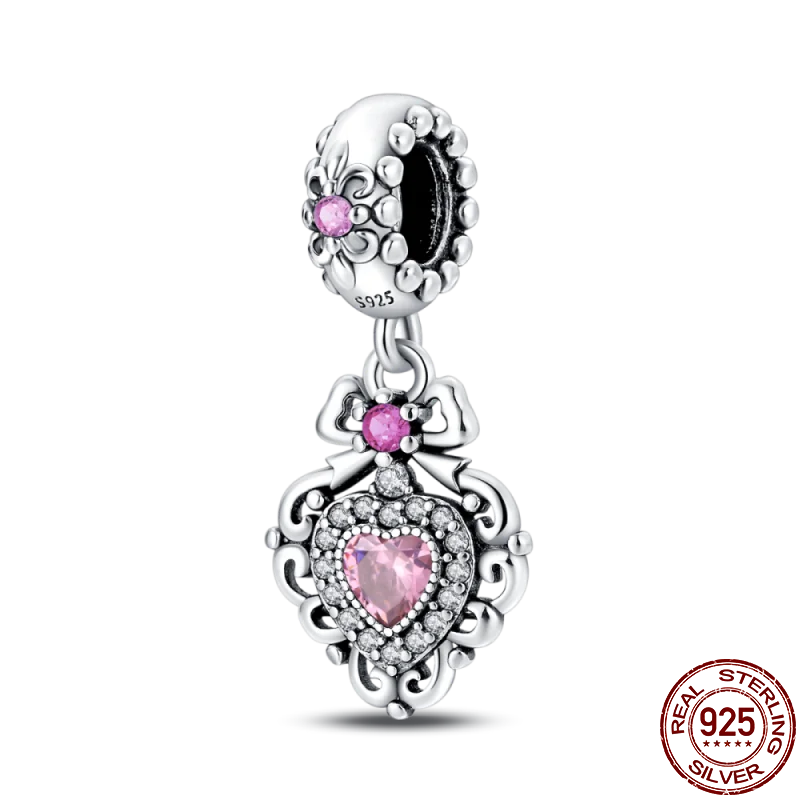 925 Sterling Silver Charm Bead with Zircon - Compatible Bracelet Charm