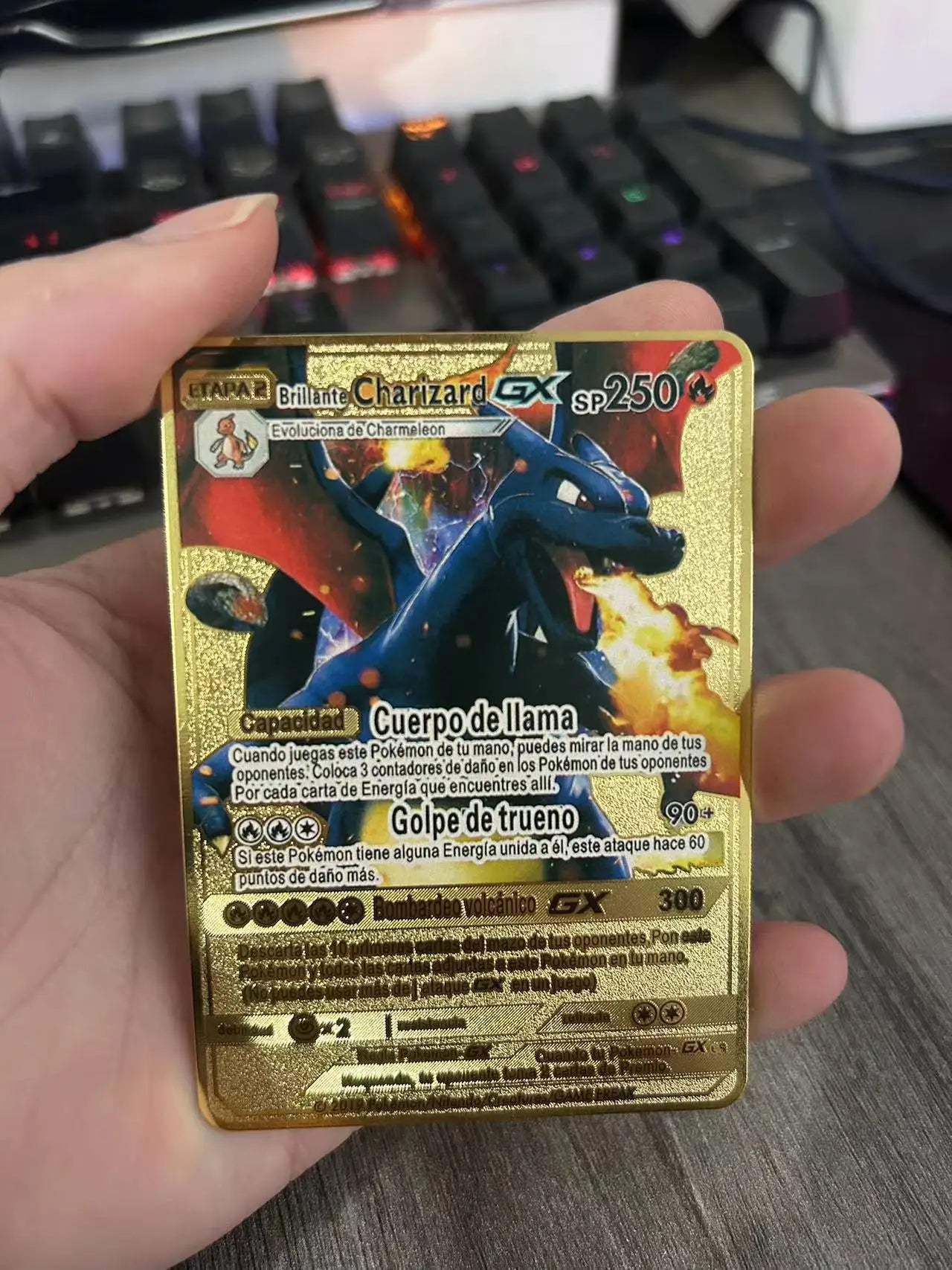 Spanish Pokemon Metal Cards – Mewtwo, Pikachu GX & Charizard VMAX Set