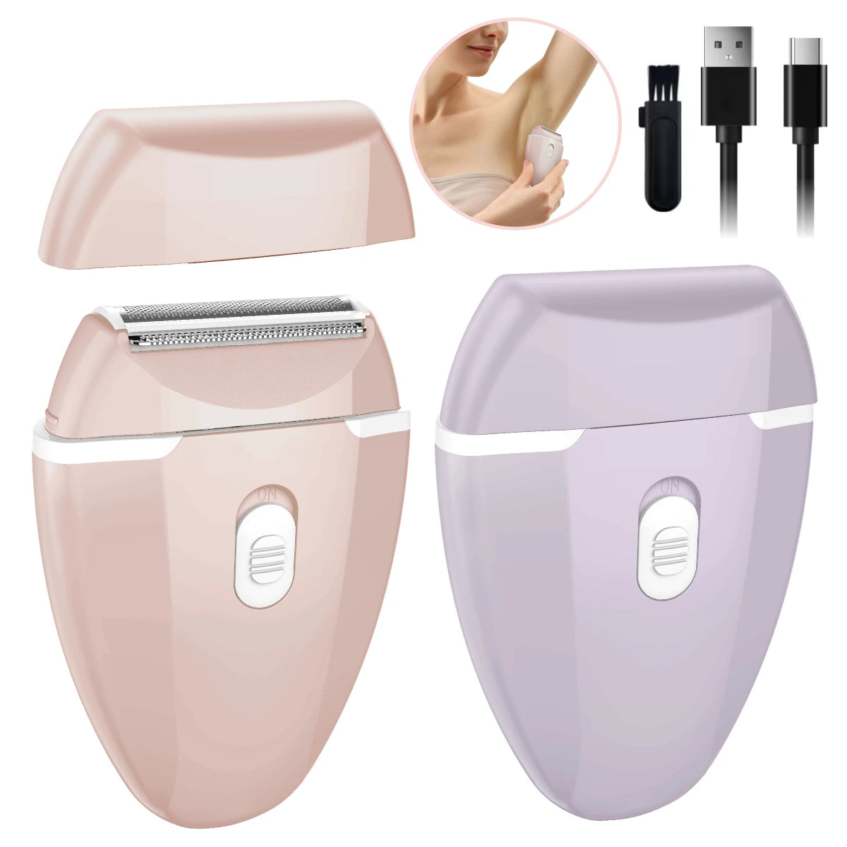 Electric Shaver Women Trimmer Shaver Razor with Trimmer for Armpit Legs Hair and Arms Hair Bikini Area,Shaver for All Skin Hair
