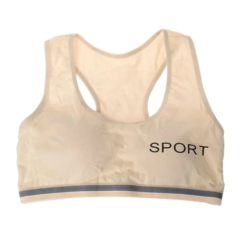 Girls Bra Cotton Children Girls Vest Students Comfortable Breathable Sports Bra No Steel Ring Underwear 7-16Y Kids Bra