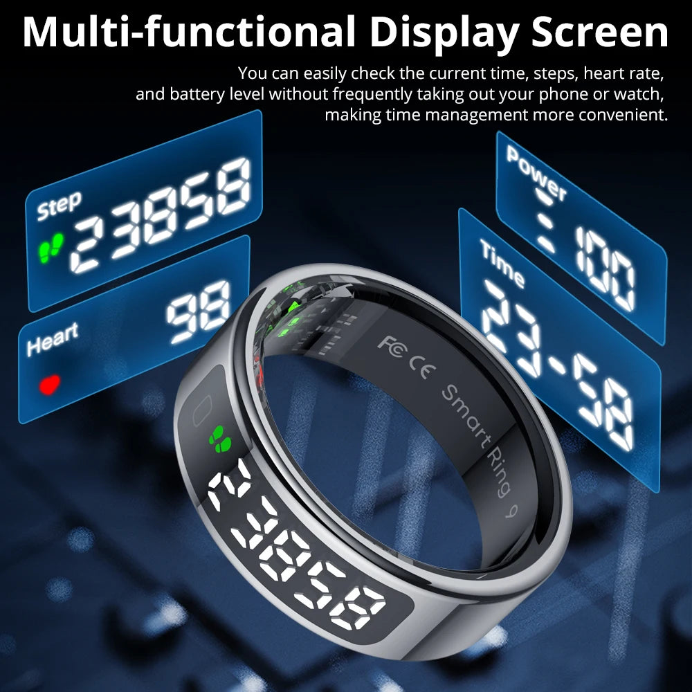 COLMI R12 Smart Ring - Health Tracking Ring with Display Screen & Wireless Charging