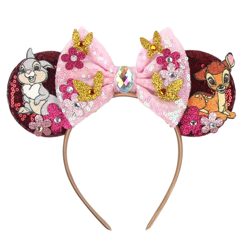 Disney Colorful Sequins Bow Headband – Rainbow Hair Accessory for Girls & Disney Fans
