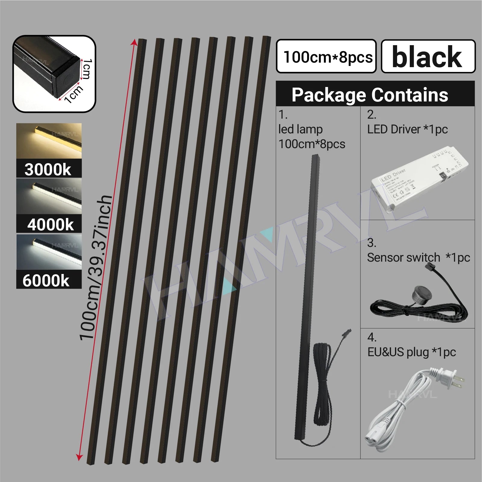 LED Recessed Lighting Strip – Touch Sensor Self-Adhesive for Wood Slat Wall