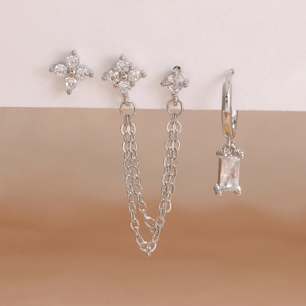 Stainless Steel Constellation Earrings Set – Cartilage Piercing Jewelry